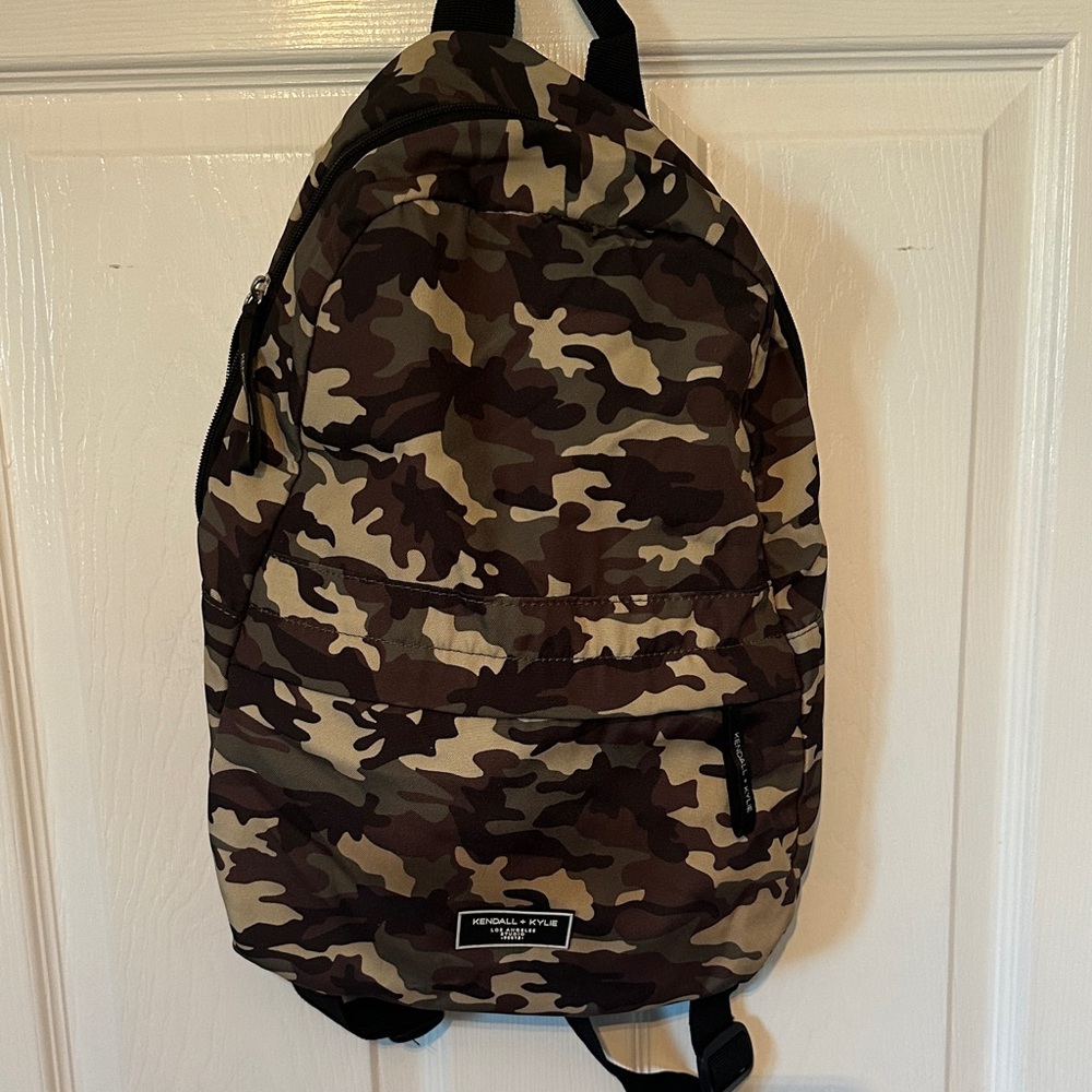 Kendall & Kylie Brown Camouflage Backpack